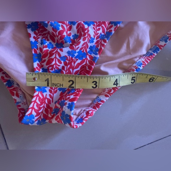 J Crew Factory Pink Floral Printed Strapless One Piece Swimsuit Womens Size M - Picture 3 of 16